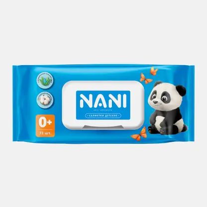 Салфетки влажные Nani детские с клапаном 72шт