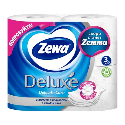 Изображение товара Туалетная бумага Zewa Плюс без аромата 2 слоя, 4 рулона