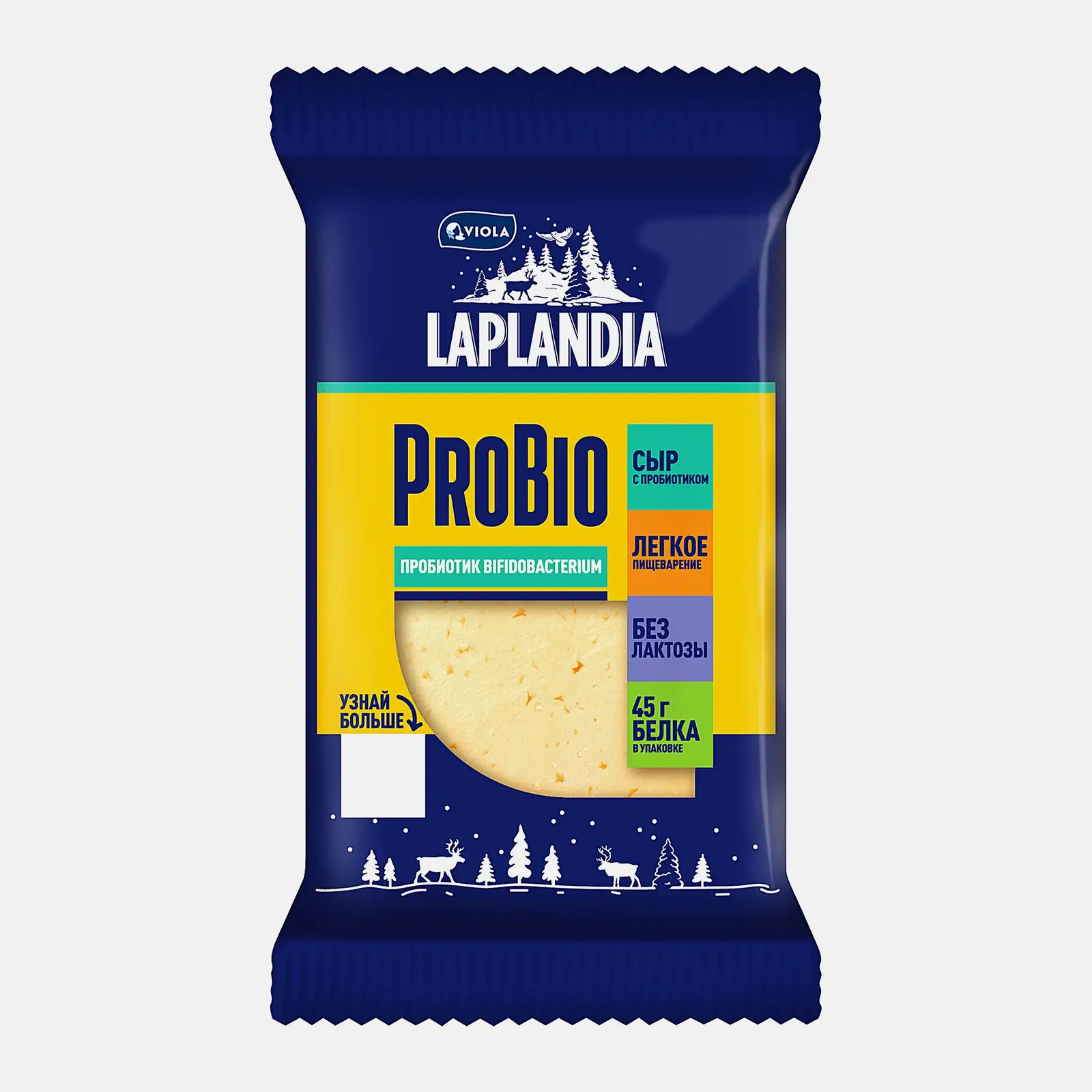 Изображение товара Сыр ProBio+ с пробиотиком 45% Viola Laplandia 180г