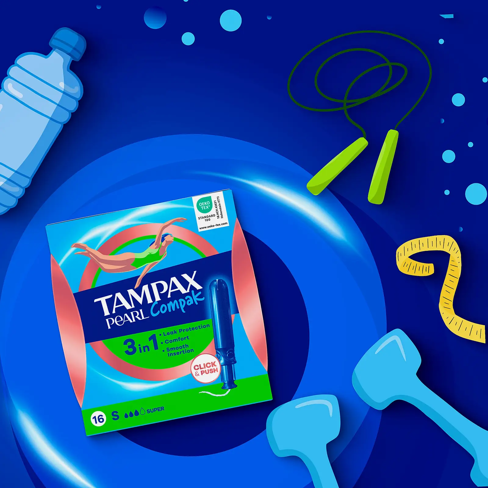 Тампоны Tampax Compak Pearl Super Duo с аппликатором 16шт