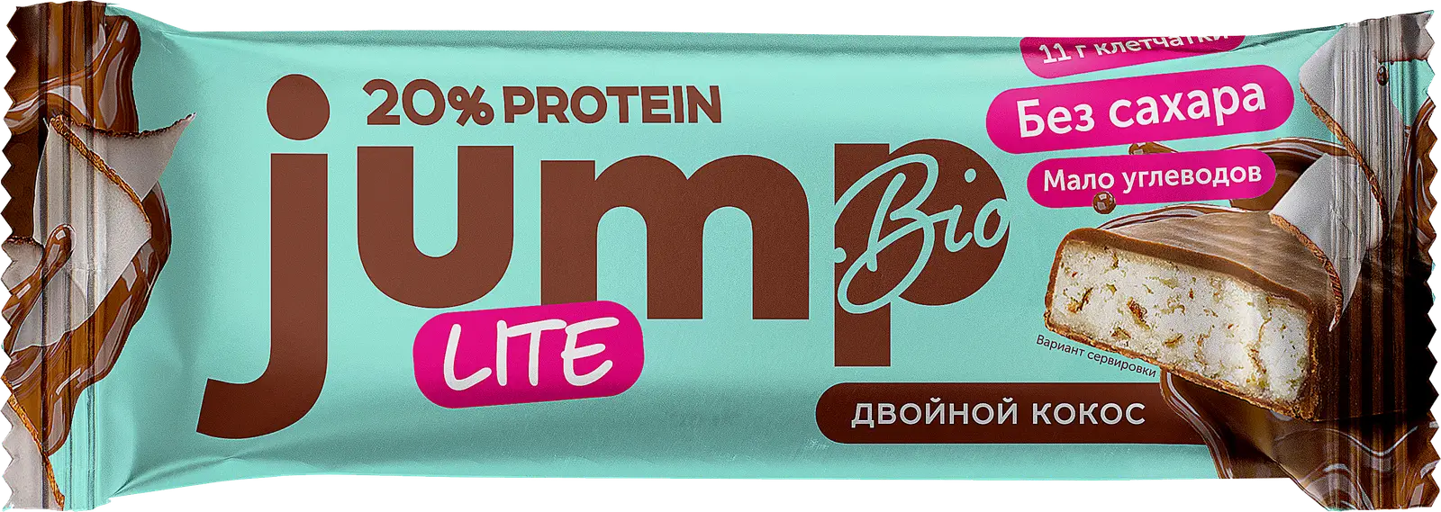 Батончик глазированный двойной кокос Jump Bio 40г