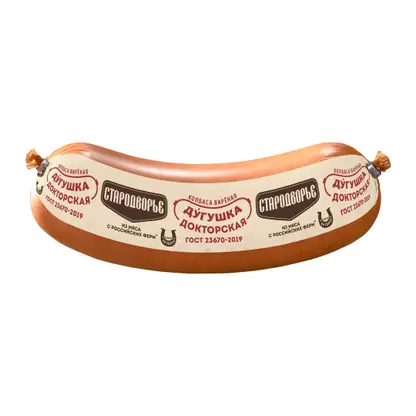 Изображение товара Колбаса Дугушка Докторская варёная 400 г - вкусная и качественная по ГОСТу