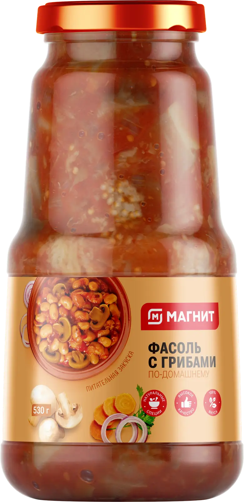 Фасоль Магнит с грибами 530г - Магнит-Продукты