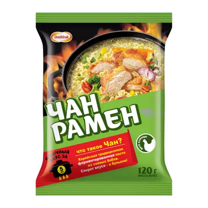 Изображение товара Лапша быстрого приготовления Доширак Чан Рамен со вкусом курицы 120г