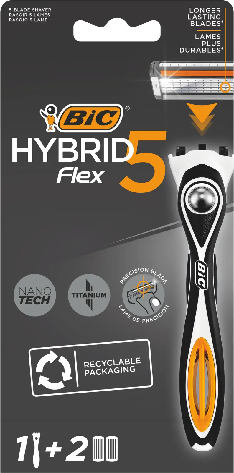 Бритва Bic Flex 5 Hybrid с 2 кассетами