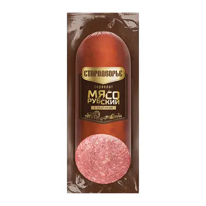 Изображение товара Колбаса Стародворье Сервелат Мясорубский варено-копченый 400г