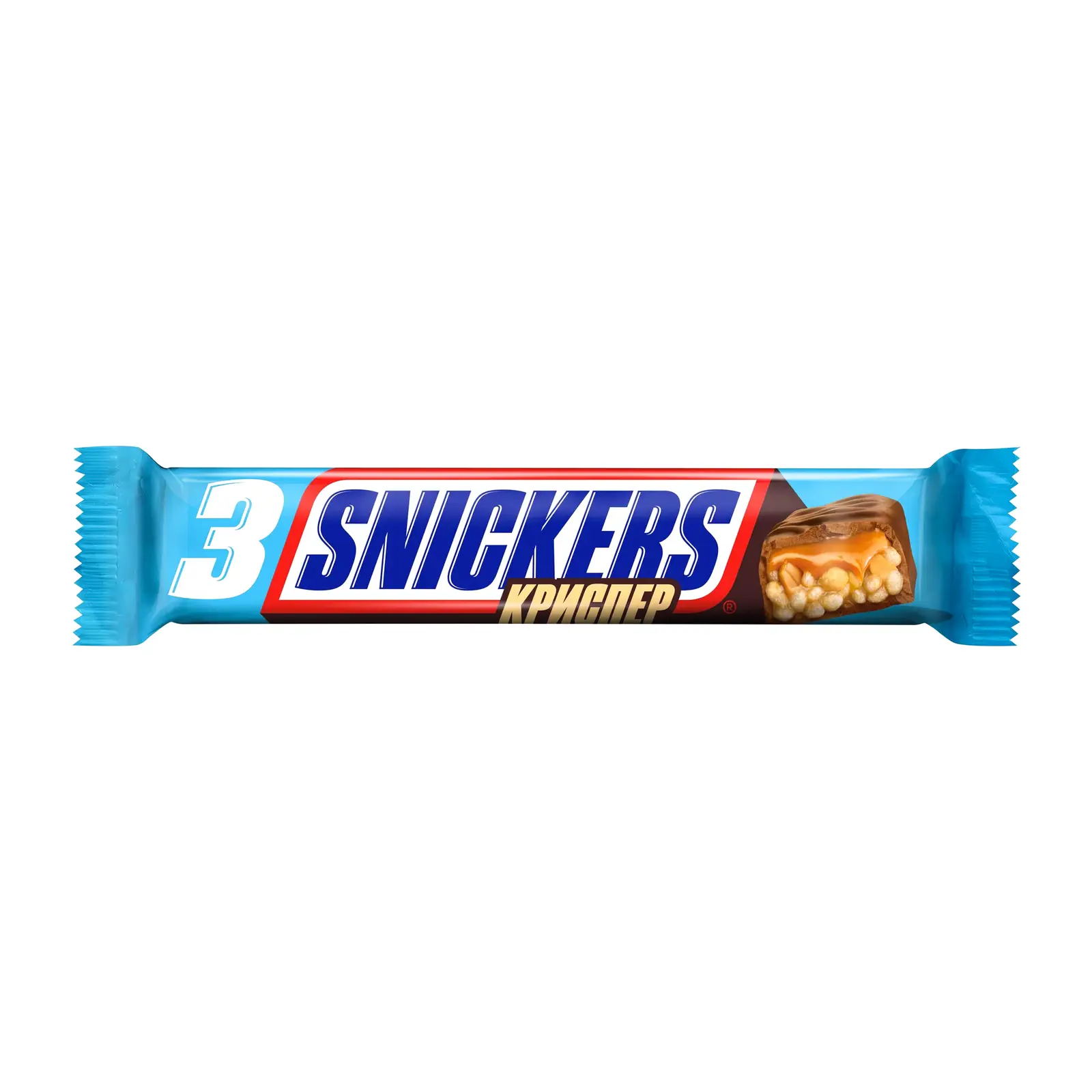 Изображение товара Шоколадный батончик Snickers Криспер с карамелью арахисом и хрустящими рисовыми шариками 60г
