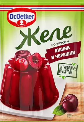 Желе Dr.Oetker со вкусом вишни и черешни 45г