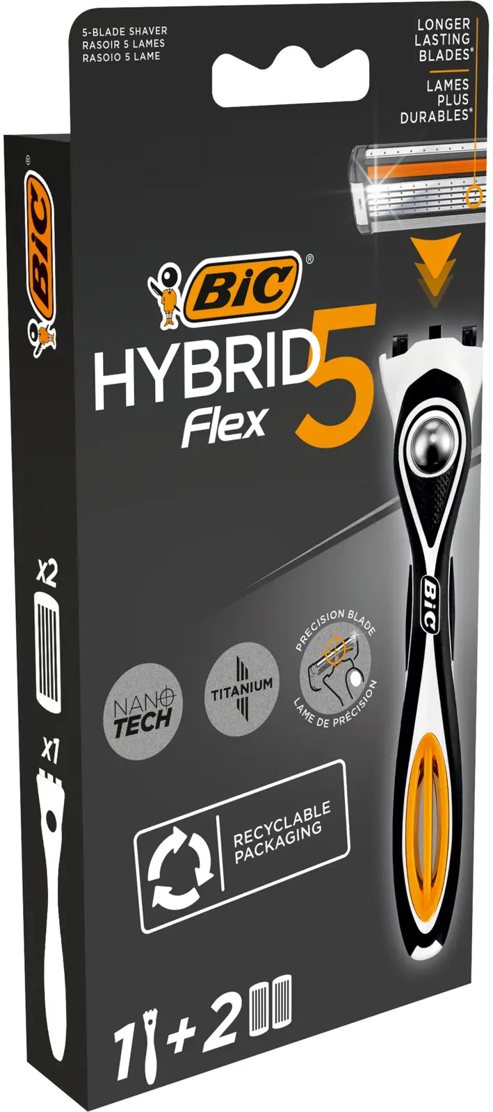 Бритва Bic Flex 5 Hybrid с 2 кассетами