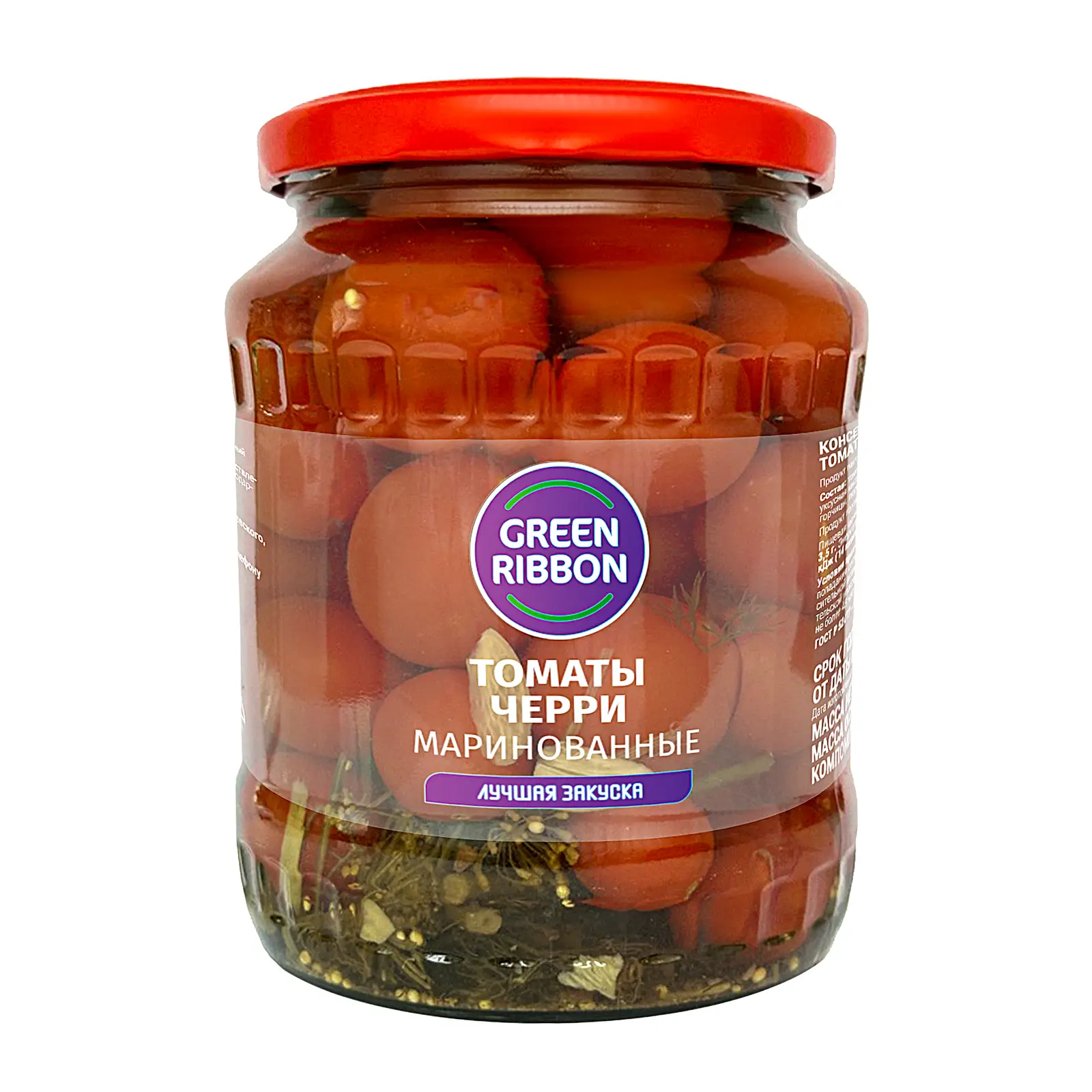 Изображение товара Маринованные томаты Черри Green Ribbon 680 г вкусная закуска с пряностями