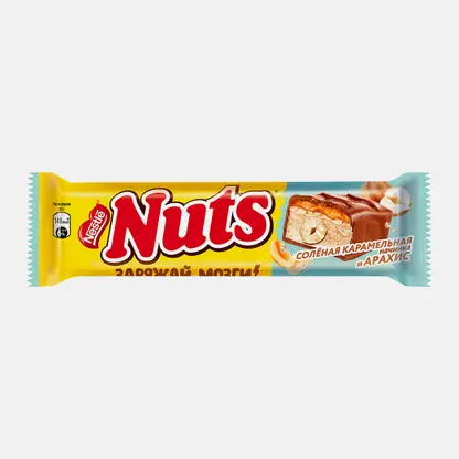 Батончик шоколадный с солёной карамелью и арахисом Nuts 60г