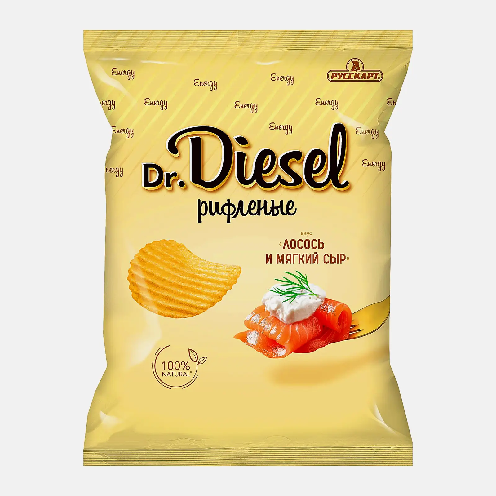 Чипсы рифленые Лосось и мягкий сыр Dr. Diesel 120г