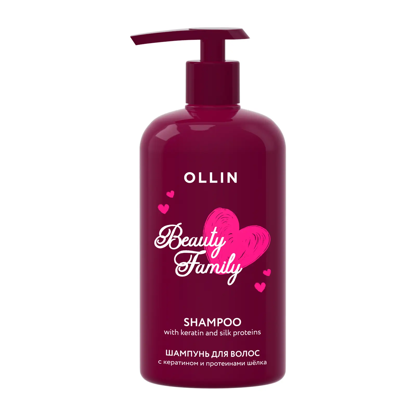 Шампунь для волос Ollin Beauty Family кератин и протеины шёлка 500мл