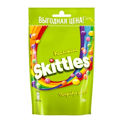 Изображение товара Кисломикс Skittles жевательные конфеты с фруктовыми вкусами 70г
