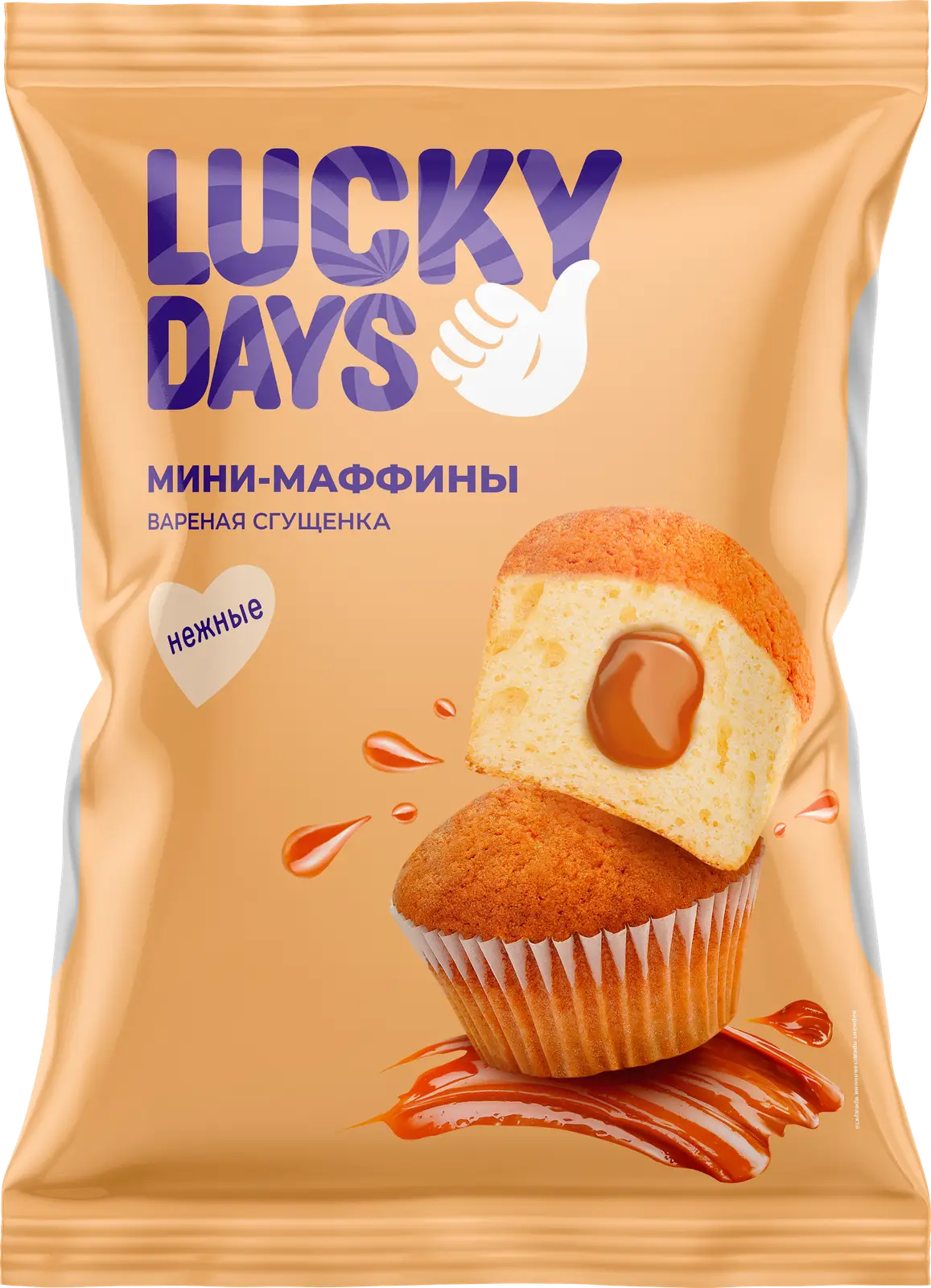 Мини-маффины Lucky Days Вареная сгущенка 470г - Магнит-Продукты