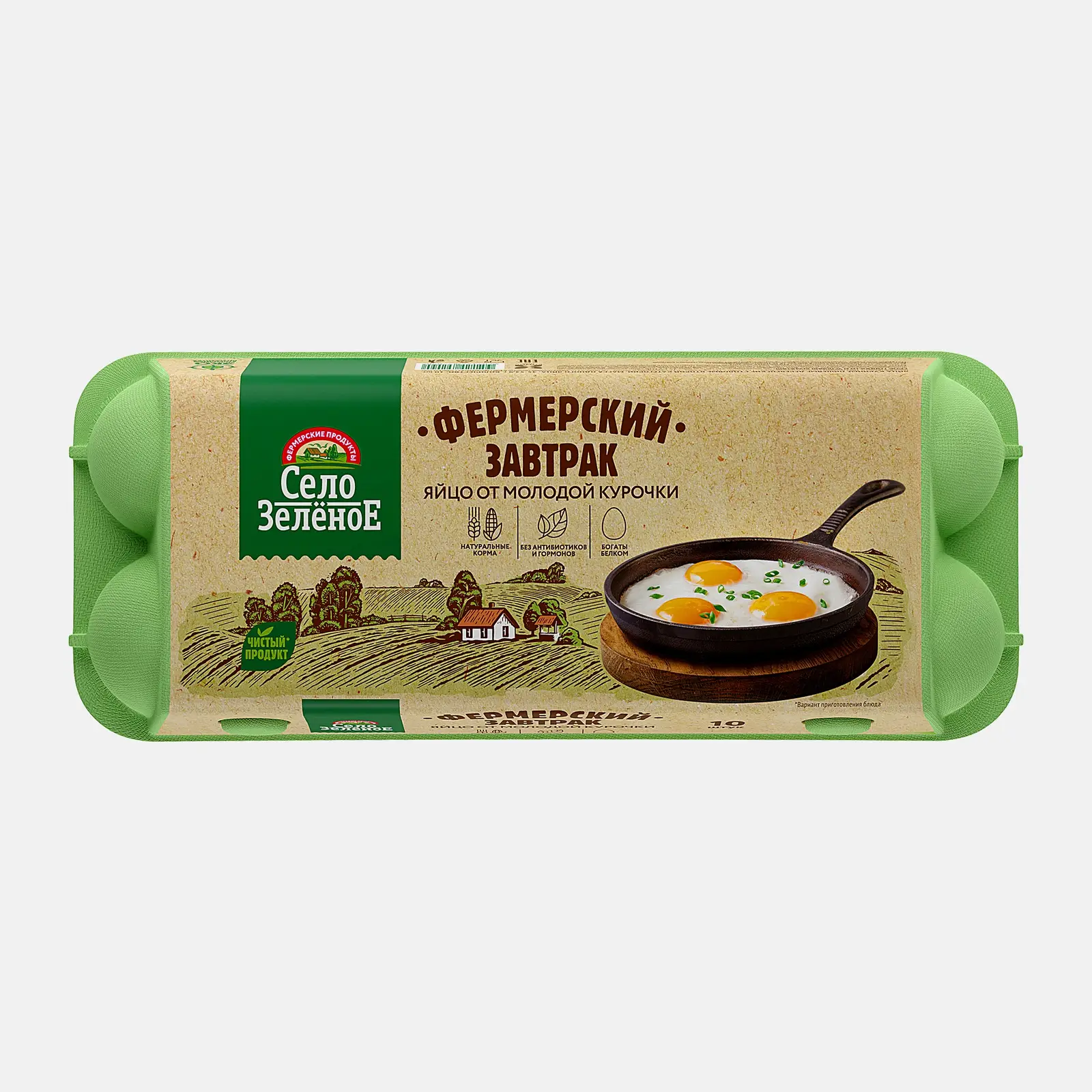 Изображение товара Яйцо куриное Село Зеленое Деревенское С2 10шт свежие и натуральные для всей семьи