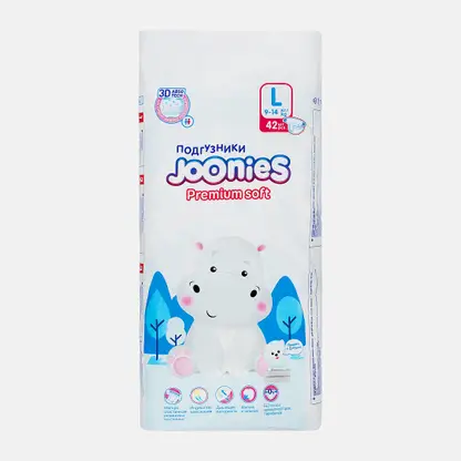 Подгузники Joonies Premium Soft р.L 9-14 кг 42шт