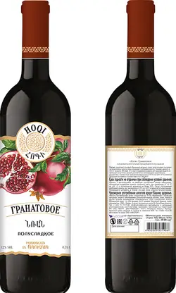 Плодовая алкогольная продукция Хоги Гранатовое красное полусладкое 12% 750мл