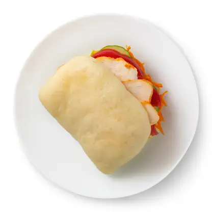 Изображение товара Паровая булочка с курицей 140г - Вилочка