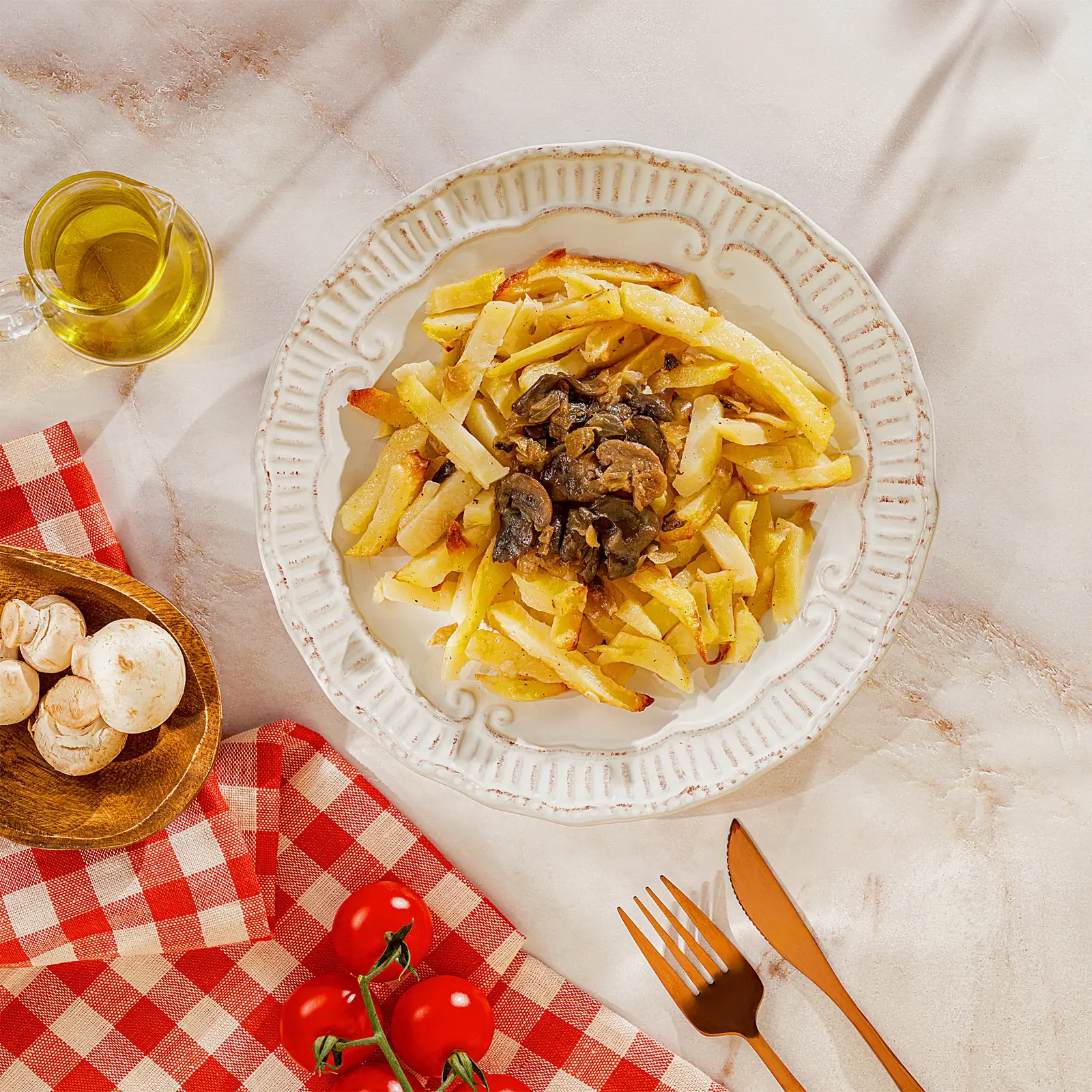 Изображение товара Картофель жареный с грибами М Кухня 200г натуральное быстрое блюдо