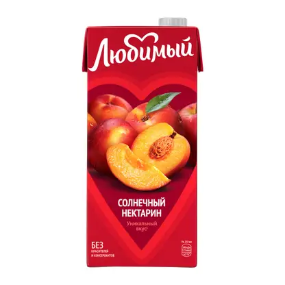 Изображение товара Напиток Любимый Солнечный нектарин 950 мл натуральный фруктовый сок