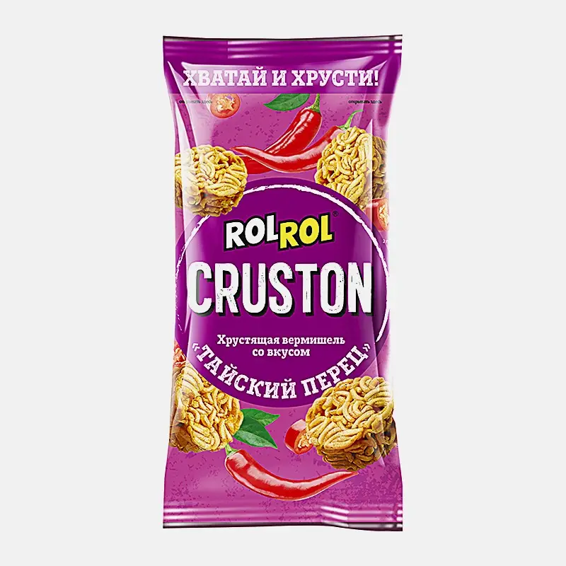 Изображение товара Снэки Cruston макаронные со вкусом Тайский перец Rolrol 60г
