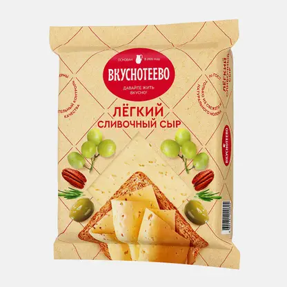 Сыр Сливочный Легкий Вкуснотеево 30% 180г