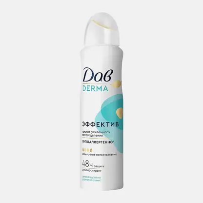 Гипоаллергенный антиперспирант Эффектив аэрозоль Дав Derma 150мл