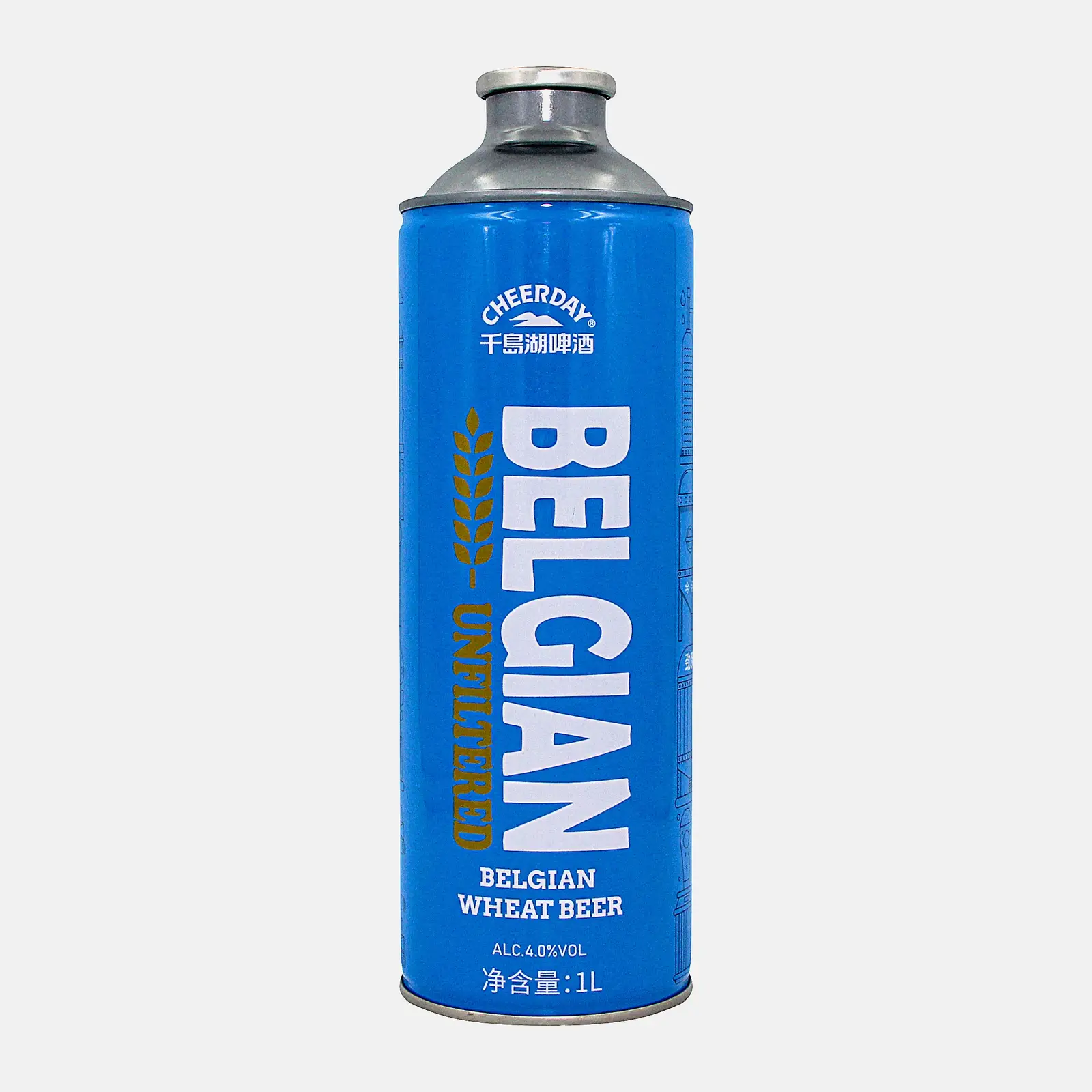 Пивной напиток Cheerday Belgian светлый нефильтрованный 4% 1л Пивной напиток Cheerday Belgian светлый нефильтрованный 4% 1л