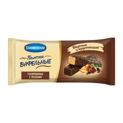 Изображение товара Палочки вафельные глазированные с орешками Коломенские 140г