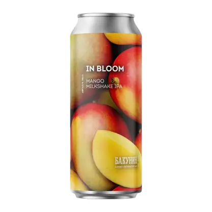Пивной напиток Бакунин In Bloom Milkshake IPA 2 нефильтрованный непастеризованный 6.5% 450мл
