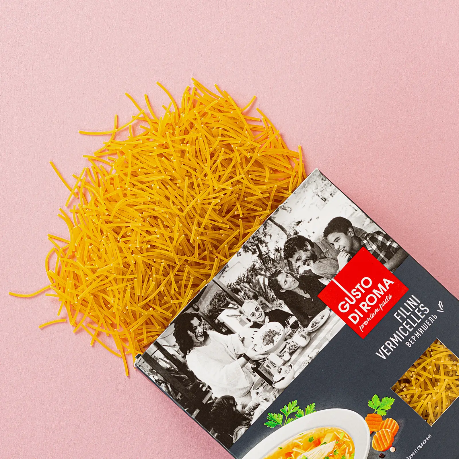 Вермишель Gusto Di Roma Vermicelli из твердых сортов 400г - фото 2 Вермишель Gusto Di Roma Vermicelli из твердых сортов 400г - фото 2