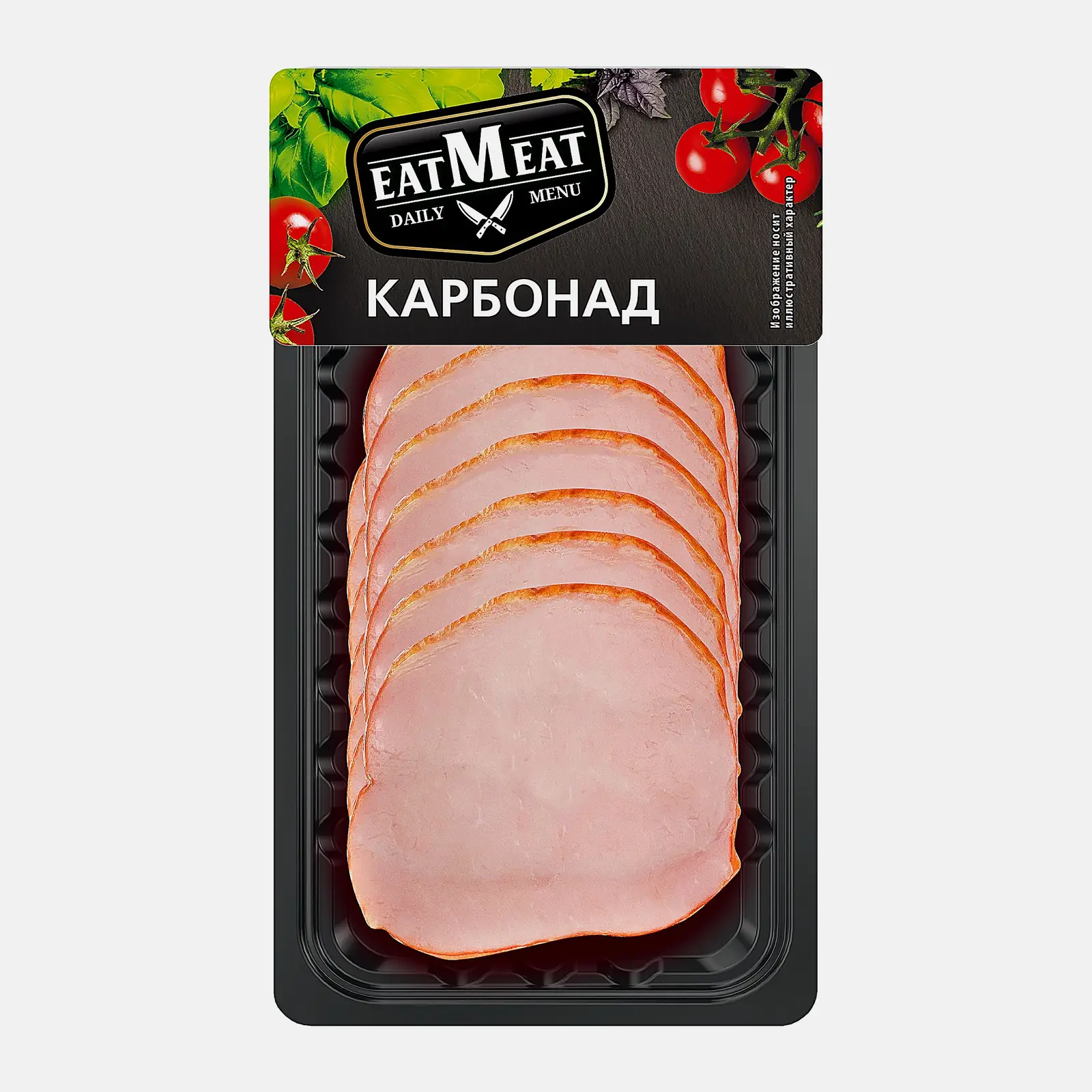 Изображение товара Копчёный варено-копченый свиной карбонад EatMeat 100г тонкая нарезка Изображение товара Копчёный варено-копченый свиной карбонад EatMeat 100г тонкая нарезка