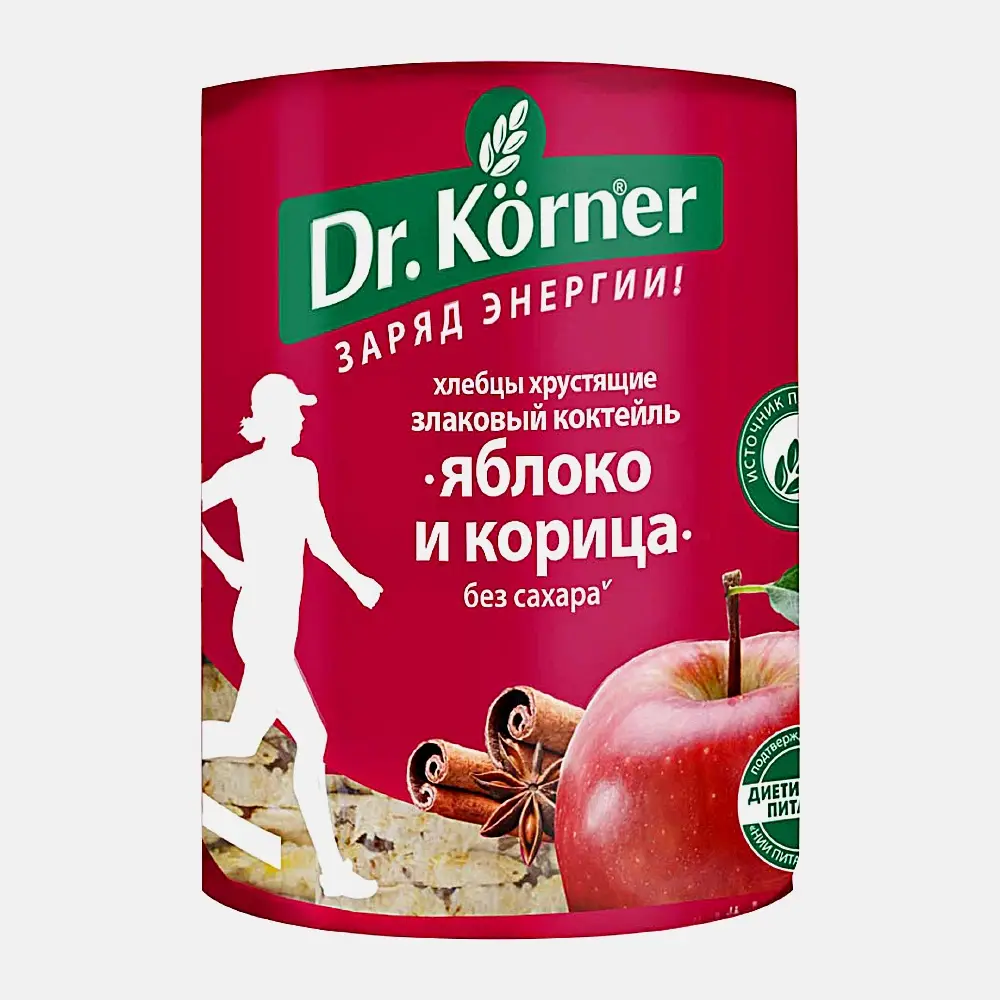 Хлебцы Злаковый коктейль Яблоко и корица Dr.Korner 90г - фото 2 Хлебцы Злаковый коктейль Яблоко и корица Dr.Korner 90г - фото 2