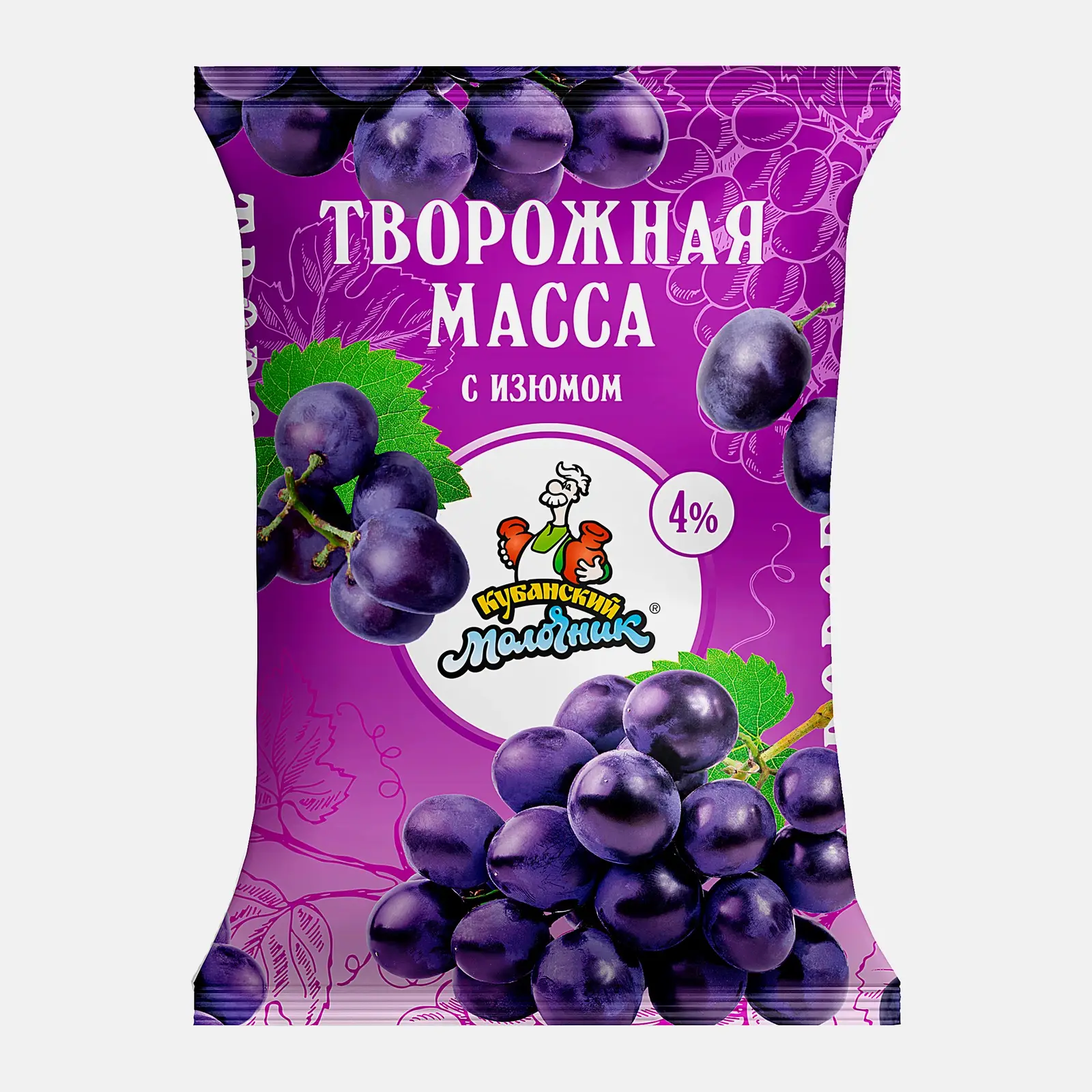 Масса творожная с изюмом Кубанский Молочник 4% 180г