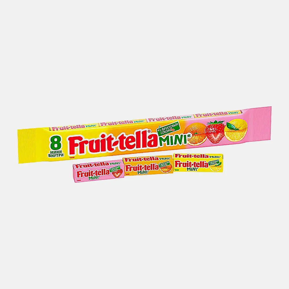 Жевательные конфеты Mini с фруктовым соком Fruit-Tella 88г Жевательные конфеты Mini с фруктовым соком Fruit-Tella 88г