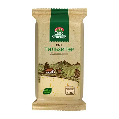 Изображение товара Сыр Тильзитер 50% 400г Село Зеленое пастеризованный мягкий