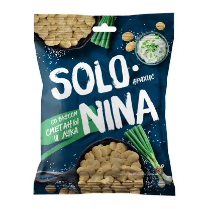 Изображение товара Арахис Solonina жареный со вкусом сметаны и лука 70г