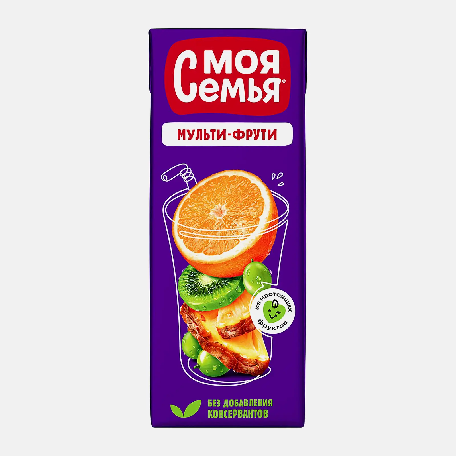 Напиток сокосодержащий Мульти-Фрути Моя семья 200мл Напиток сокосодержащий Мульти-Фрути Моя семья 200мл