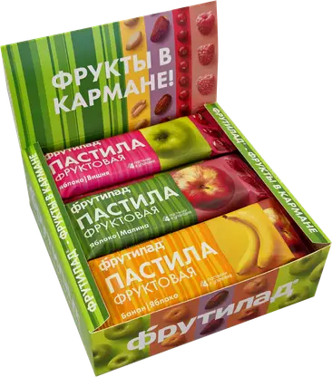 Пастила со вкусом яблоко-вишня/яблоко-малина/банан-яблоко Фрутилад 30г в ассортименте