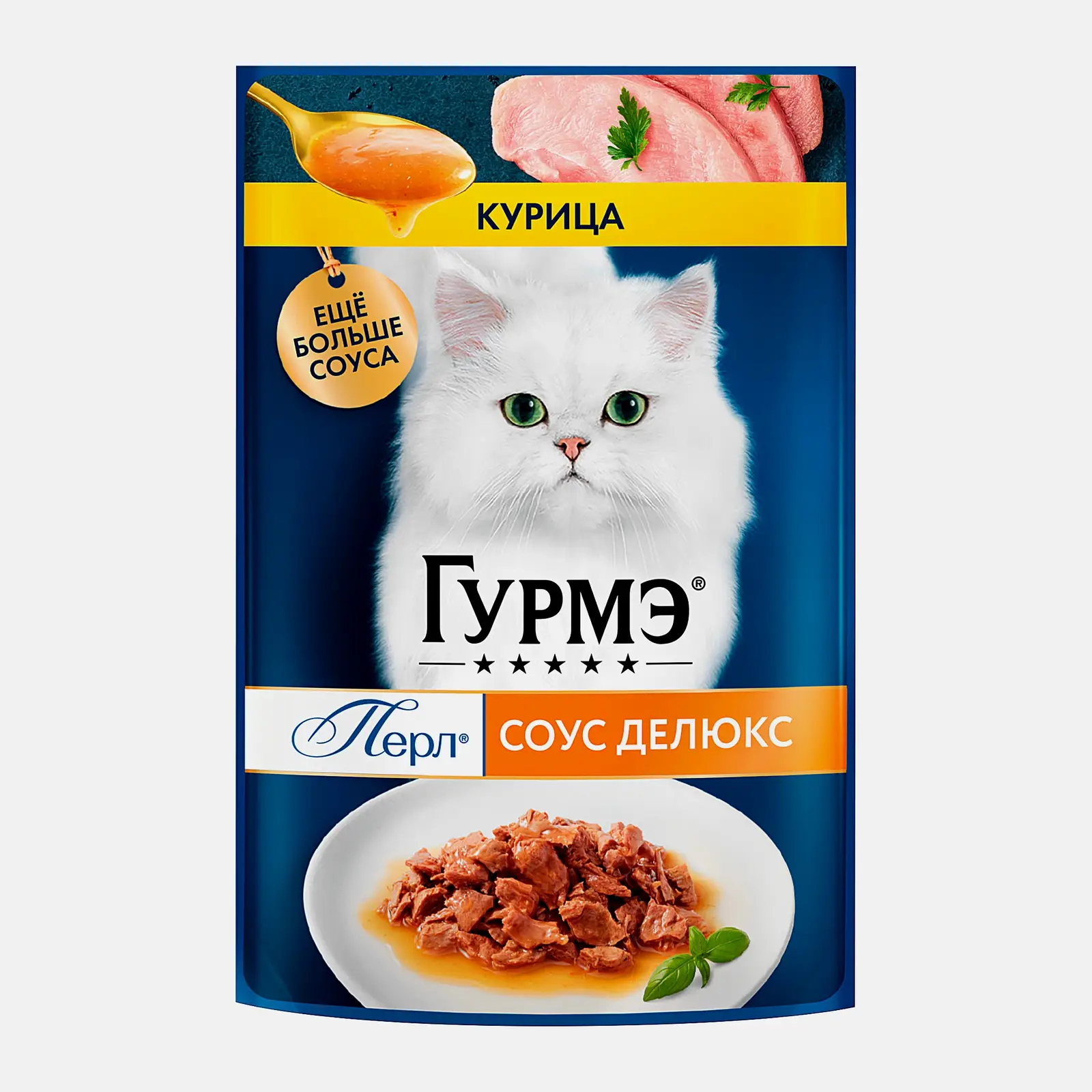Влажный корм для кошек Перл соус де-люкс курица Гурмэ 75г Влажный корм для кошек Перл соус де-люкс курица Гурмэ 75г