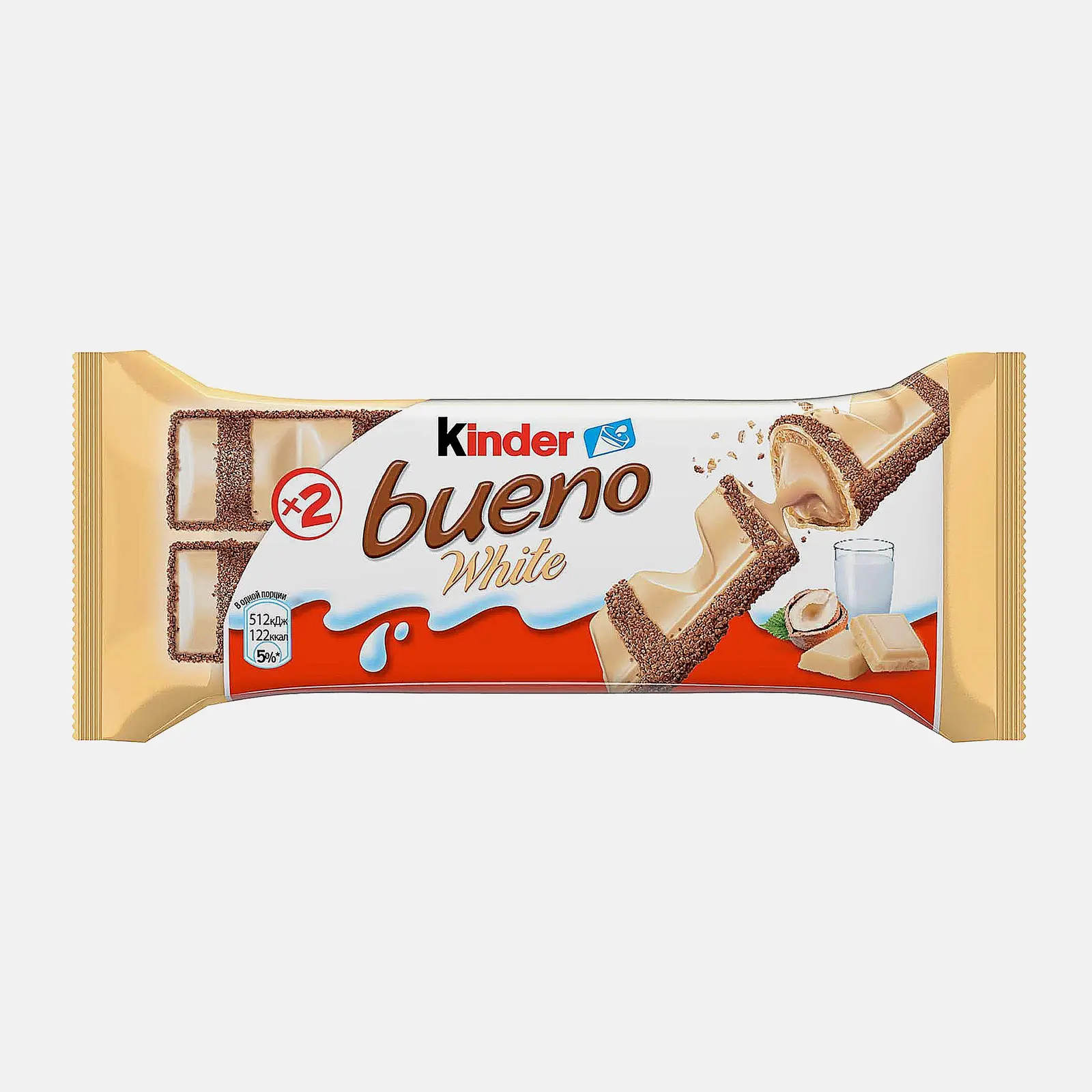 Изображение товара Вафли Kinder Bueno White 39г - Лёгкий Вафельный Батончик
