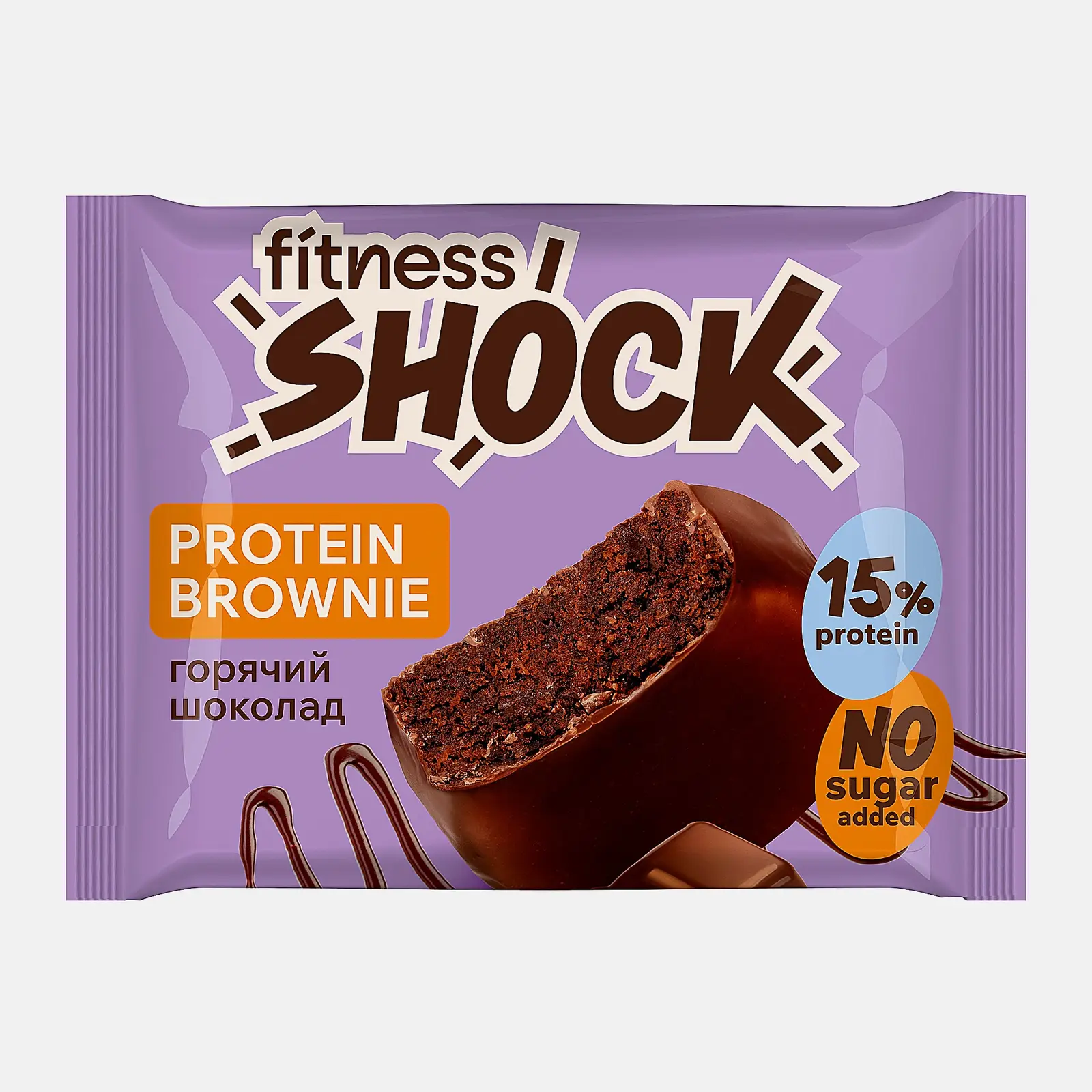 Изображение товара Печенье Fitnes Shock протеиновое Брауни Горячий шоколад 50г