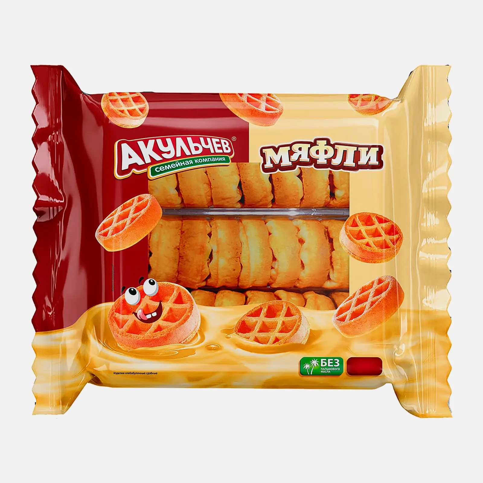 Изображение товара Мягкие вафли Акульчев 310г - сливочный ванильный вкус, мягкая текстура