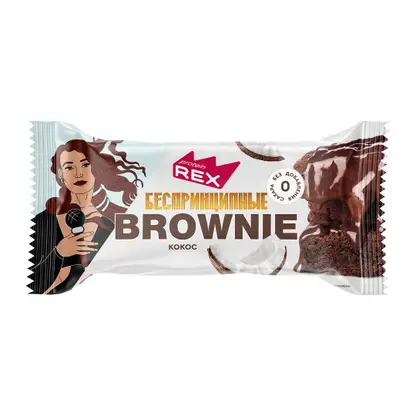 Изображение товара Пирожное Protein Rex протеиновое Брауни кокос 50г