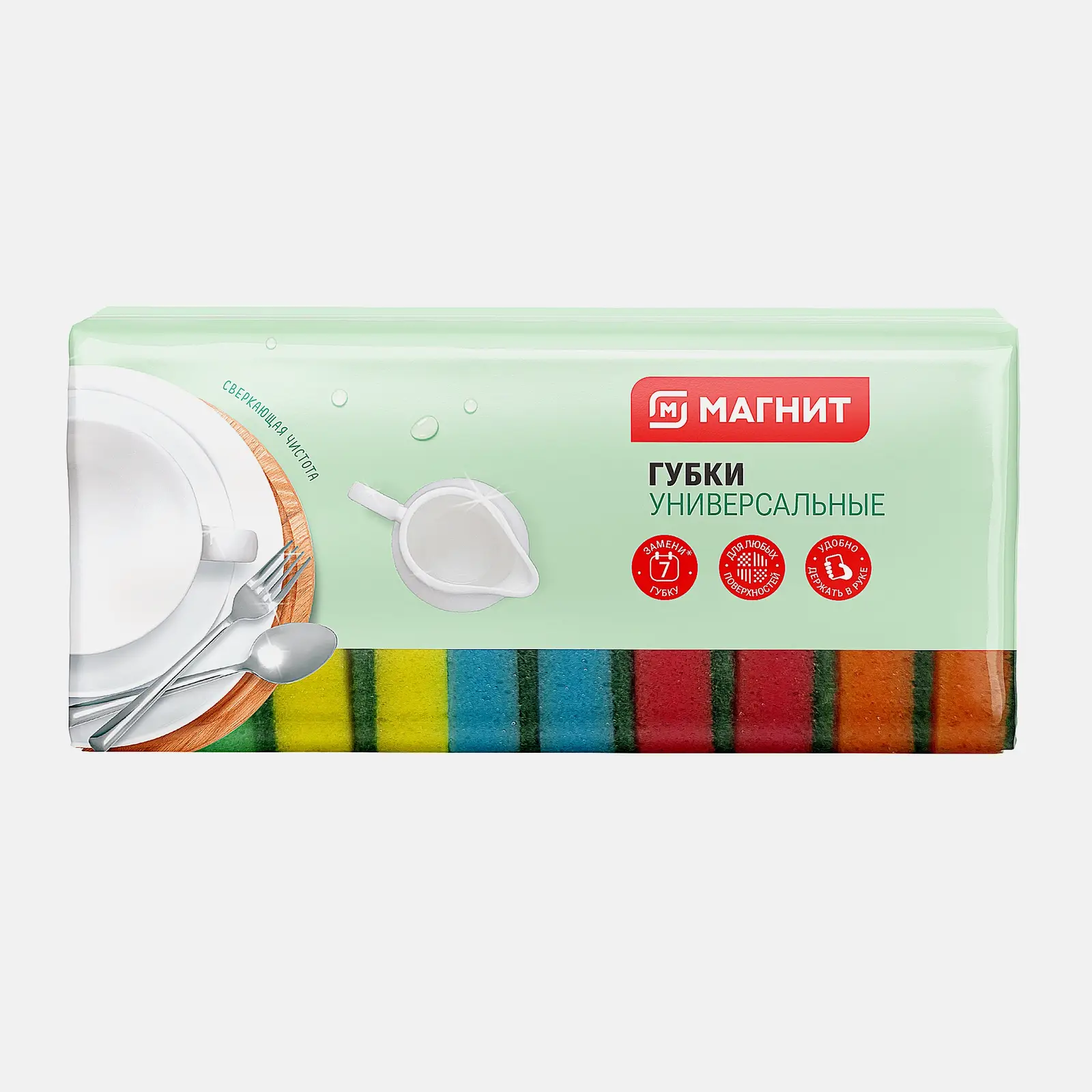 Изображение товара Губка для мытья посуды Магнит универсальные 10шт