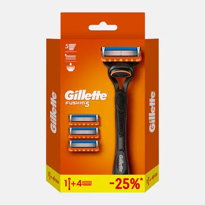 Бритва Gillette Fusion 5 с 4 сменными кассетами