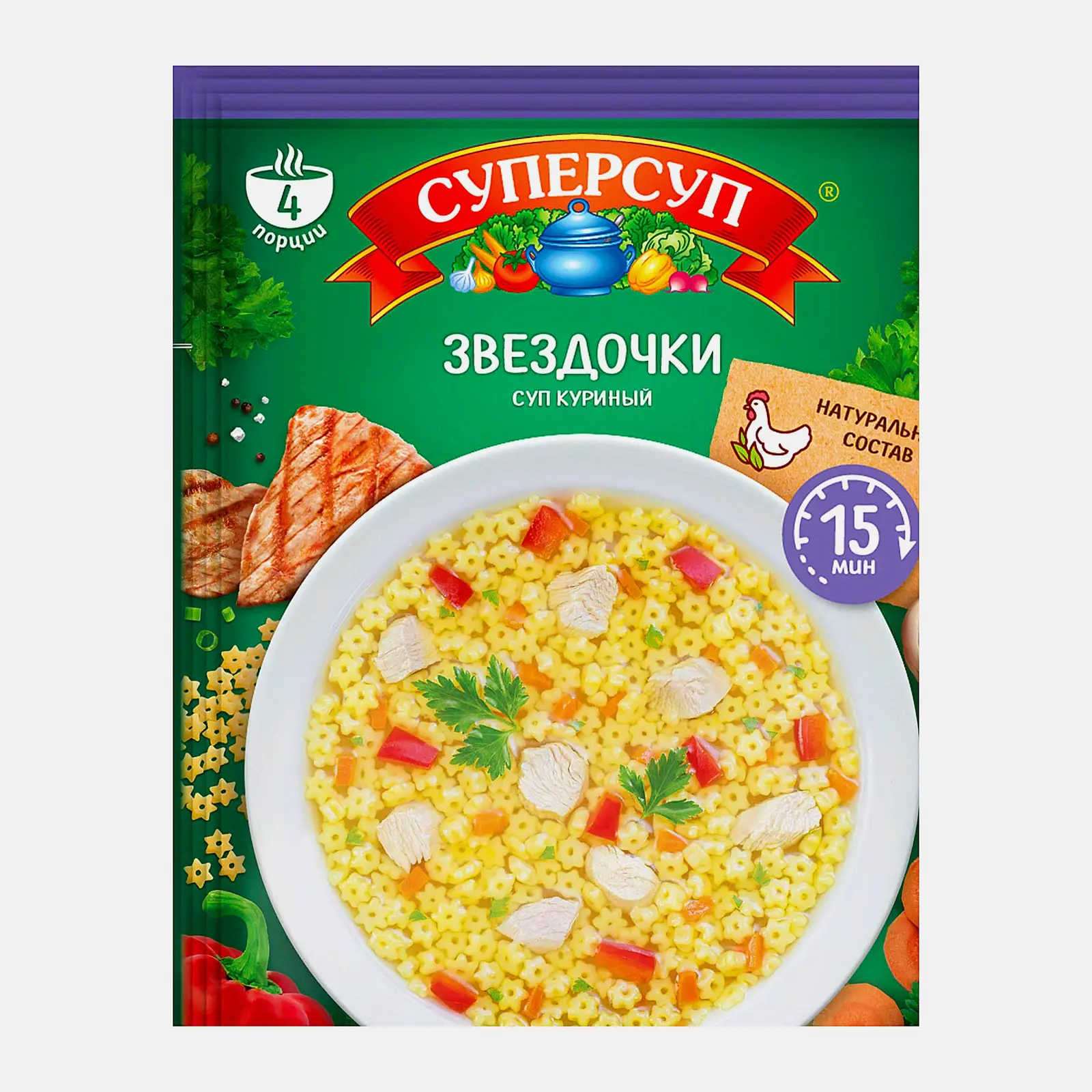 Изображение товара Суп куриный Суперсуп Звездочки 70г