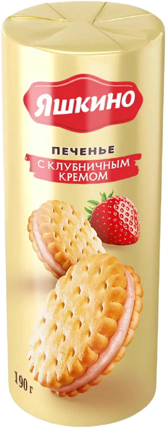 Печенье Яшкино с клубничным кремом 190г - Магнит-Продукты