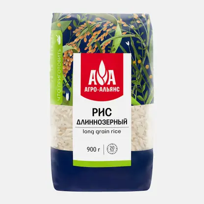 Рис Агро-альянс длиннозерный 900г